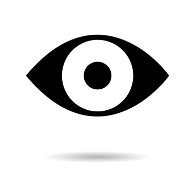 Sosyal göz, görüş, ağ sembolü gibi bir vizyon. Ortam düğmesi işareti, düz tasarım izole ağ ortamı .