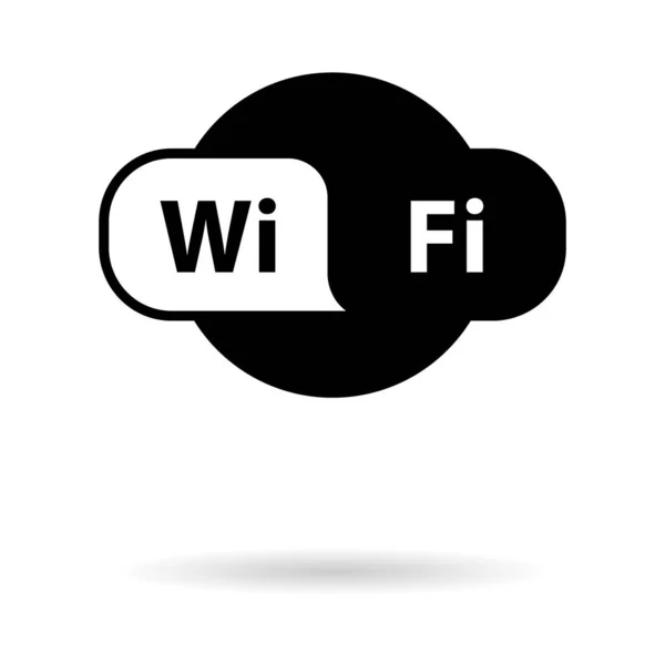 Бесплатный Интернет Веб Сигнал Wifi Теневым Вектором Мобильная Связь Белом — стоковый вектор
