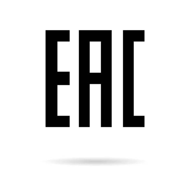 Eac标志 单个图标产品标识包 在白色背景上孤立的欧元符号 控制信息说明 — 图库矢量图片