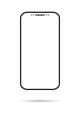 Akıllı cep telefonu modeli, akıllı telefon teknolojisi şablonu, modern boş telephnone, gerçekçi vektör çizimi .