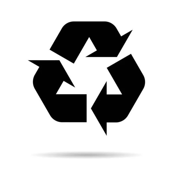 Reycle Environment Icon Eco Nature Waste Isolated Shadow Garbage Ecology — стоковый вектор