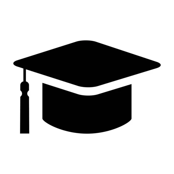 Boné Símbolo Chapéu Isolado Fundo Branco Icone Vetor Ilustração Educação — Vetor de Stock