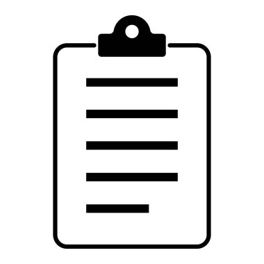 Kontrol listesi, kontrol listesi düz web simgesi beyaz arkaplanda izole edildi. Sembolü işaretle, belge raporu testi, vektör illüstrasyonu .