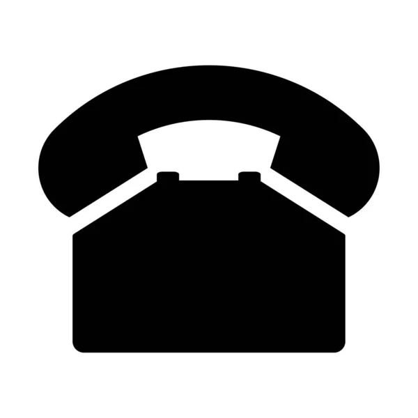 Old Phone Flat Icon Isolated White Background Hotline Symbol Telephone — Stock Vector
