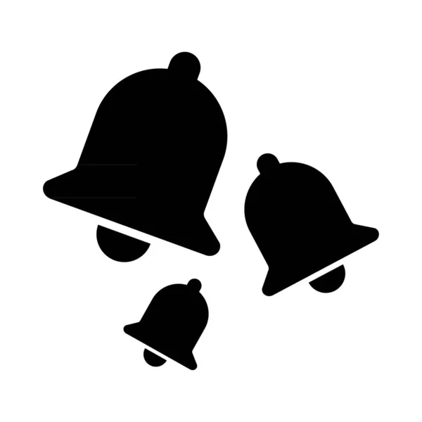 Glockenalarm Symbol Isoliert Auf Weißem Hintergrund Schwarzer Alarmvektor Illustration Symbol — Stockvektor
