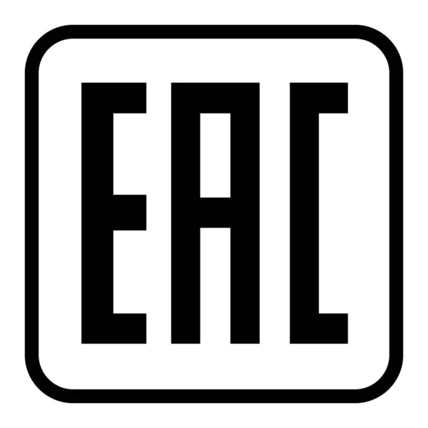 Eac Teken Enkel Pictogram Product Mark Pakket Euroasion Symbool Geïsoleerd — Stockvector
