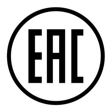 EAC işareti, tek simge çarpım paketi. Euroasion sembolü beyaz arkaplanda izole edildi. Kontrol bilgi illüstrasyonu .