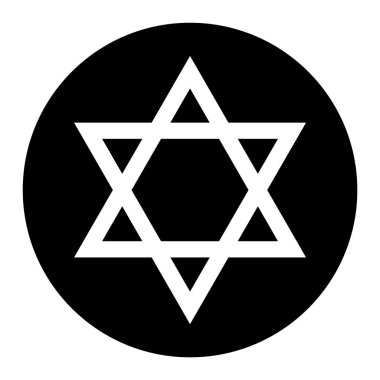 David 'in yıldız ikonu, İsrail' in Musevilik sembolü. Altıgen Kudüs sembolü. İncil 'deki yassı mühür .