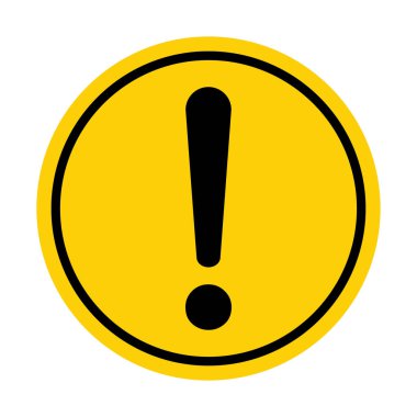 Tehlike uyarısı, beyaz arkaplanda izole edilmiş ünlem işaretli sembol vektör düz işaret simgesini uyar .