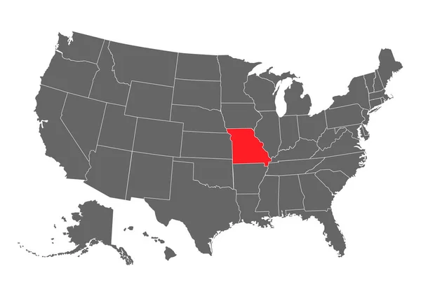 Mapa Del Vector Malcolm Alta Ilustración Detallada Estado Unidos América — Vector de stock