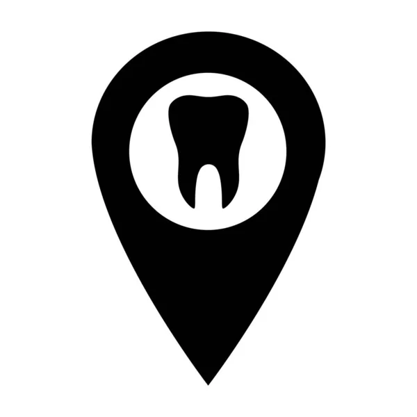 Diş Işaretçisi Düz Simgesi Beyaz Arkaplanda Izole Edildi Diş Vektörü — Stok Vektör