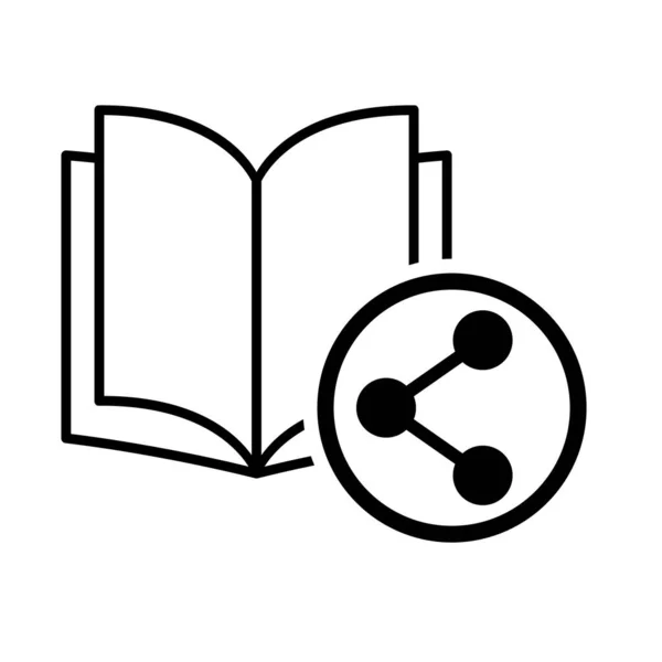 Ikona Knihy Sdílet Učebnici Otevřeného Vzdělávání Symbol Ilustrace Vektoru Knihovny — Stockový vektor