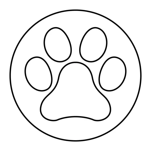 Animal Paw Icon Dog Cat Symbol Pet Foot Mark Isolated — Stock Vector
