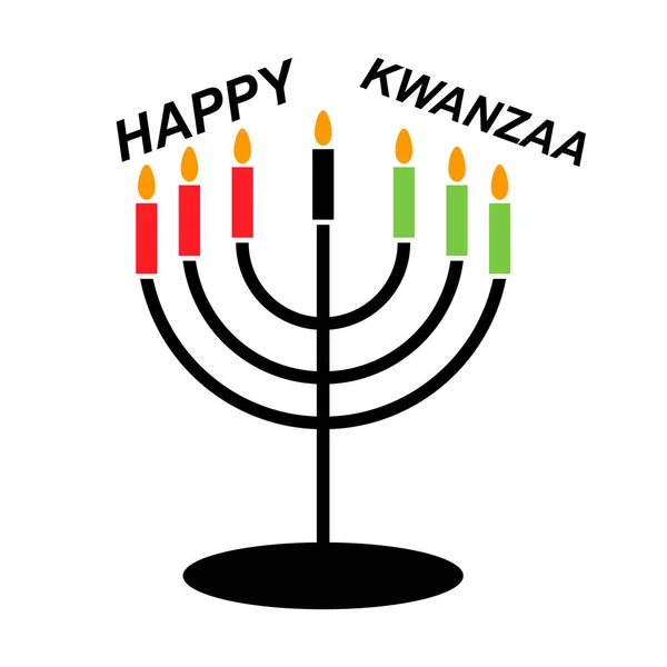 Happy Kwanzaa American Design Isolated White Background Greeting Card Vector — Stock Vector