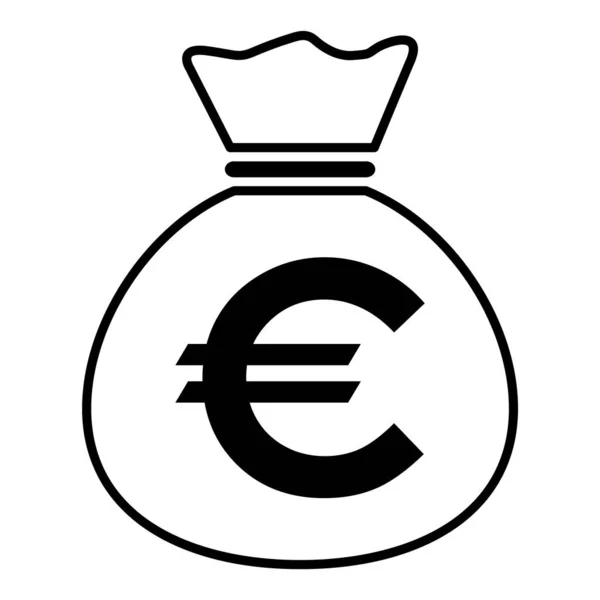 Icône Sac Argent Isolé Sur Fond Blanc Symbole Banque Graphique — Image vectorielle