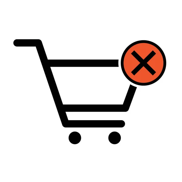 Warenkorb Donts Verkauf Symbol Markt Geschichte Shop Vektor Illustration Symbol — Stockvektor