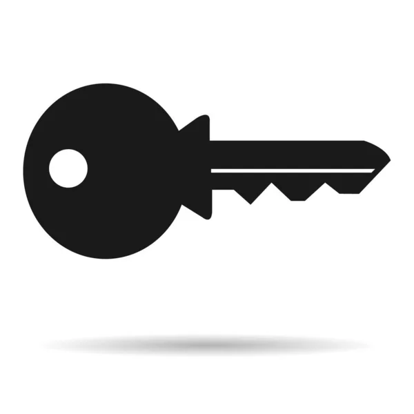 Web Nyckel Ikon Med Skugga Lock Symbol Isolerad Vit Bakgrund — Stock vektor