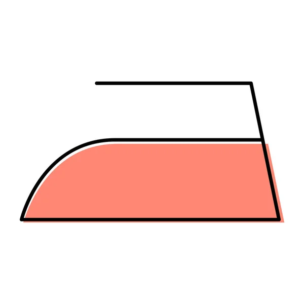 Icône Plate Fer Rouge Isolée Sur Fond Blanc Symbole Repassage — Image vectorielle