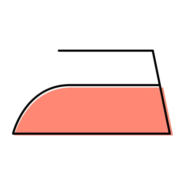 Vörös Vas Lapos Ikon Elszigetelt Fehér Háttérrel Vasalás Szimbólum Gépi — Stock Vector