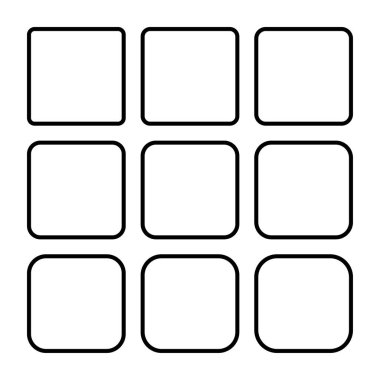 Boş çerçeve kümesi, beyaz arkaplanda izole edilmiş sınır tasarımı koleksiyonu. Siyah çizgi illüstrasyonu .