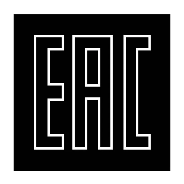 Eac Teken Enkel Pictogram Product Mark Pakket Euroasion Symbool Geïsoleerd — Stockvector