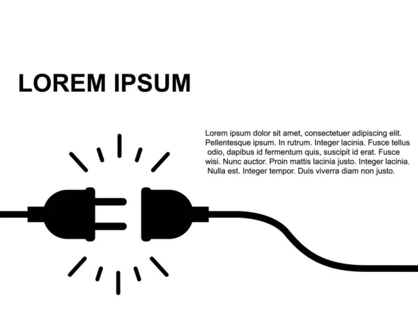Anschluss Und Trennung Steckdosenstecker Fehler 404 Seite Web Nicht Gefunden — Stockvektor