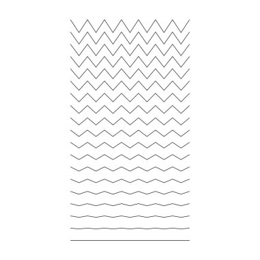 Dalgalı, kıvrımlı, zigzag yatay çizgiler. Vektör basit yeni tasarım ögesi .