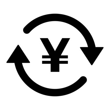 Yuan para ikonu, Çin grafik ödeme iş işareti, piyasa ekonomisi illüstrasyonu .