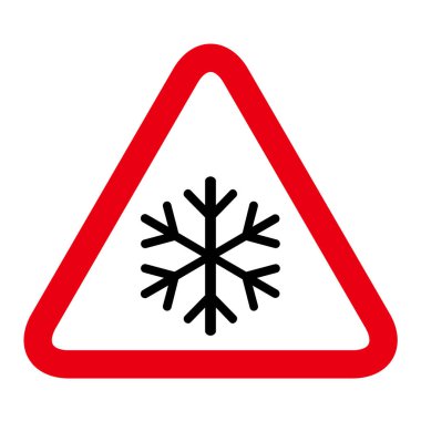 Kar ikonu, tehlikeli buz tanesi işareti, risk uyarısı vektör çizimi, dikkatli uyarı sembolü .