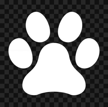 Hayvan pençesi ikonu, köpek, kedi evcil hayvan sembolü. Beyaz arkaplanda ayak izi izole edildi .