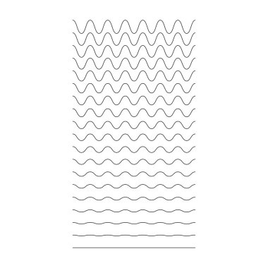 Dalgalı, kıvrımlı, zigzag yatay çizgiler. Vektör basit yeni tasarım ögesi .