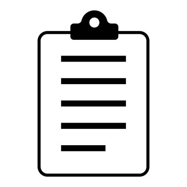 Kontrol listesi, kontrol listesi düz web simgesi beyaz arkaplanda izole edildi. Sembolü işaretle, belge raporu testi, vektör illüstrasyonu .