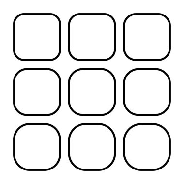 Boş çerçeve kümesi, beyaz arkaplanda izole edilmiş sınır tasarımı koleksiyonu. Siyah çizgi illüstrasyonu .