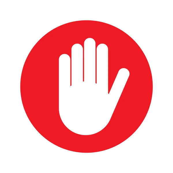 Stopp Symbol Mit Wacher Hand Warnung Covid Symbol Nein Gefahr — Stockvektor