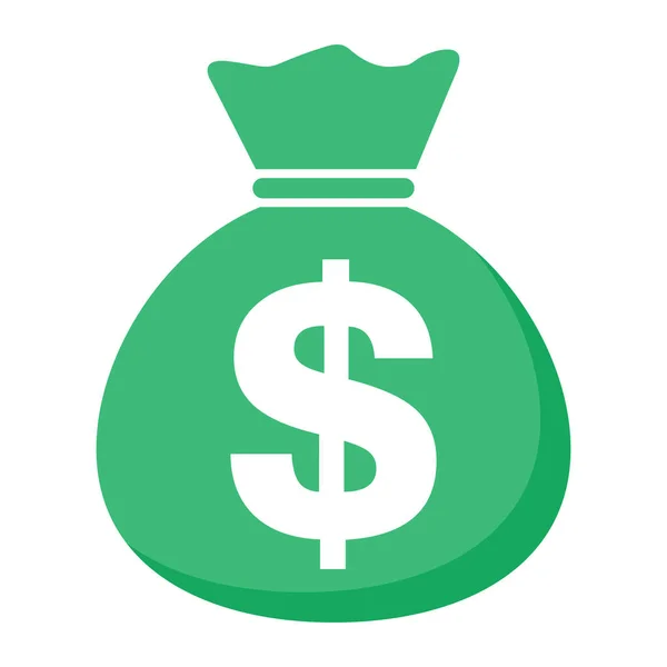 Ikona Tašky Peníze Izolované Bílém Pozadí Bankovní Symbol Zisková Grafika — Stockový vektor