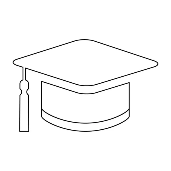 Cap Hoed Symbool Geïsoleerd Witte Achtergrond Graduate Onderwijs Illustratie Vector — Stockvector