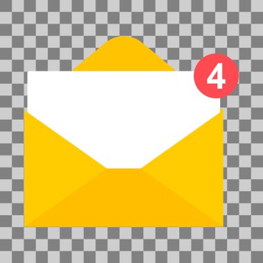 E- posta işi simgesi, düz web istemcisi ileti imzası, e- posta uygulaması vektör illüstrasyonu .