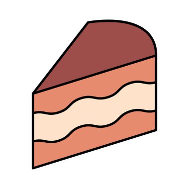 Tatlı pasta ikonu, pastane tatlı besin sembolü, mutlu yıllar grafik vektör çizimi .