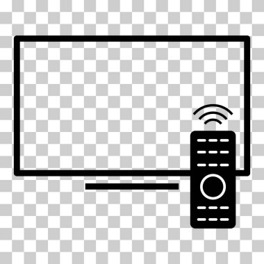 Uzak TV aygıtı simgesi, kontrol teknolojisi medya televizyon işareti, web dijital vektör illüstrasyonu .