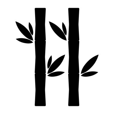 Bambu yaprağı ikonu, doğa tropikal sembol tasarımı, ağ işareti vektör çizimi .