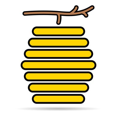 Kovan doğal gölge simgesi, arı ağı düz yaşam alanı işareti, grafik vektör illüstrasyonu .