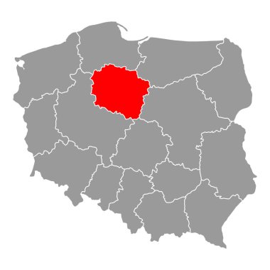 Polonya 'dan Kuyavia Pomerania harita şekli, seyahat web düz konsept vektör çizimi .