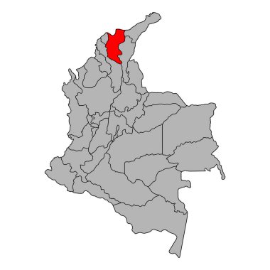 Kolombiya Magdalena haritası şekli, seyahat web düz konsept vektör çizimi .