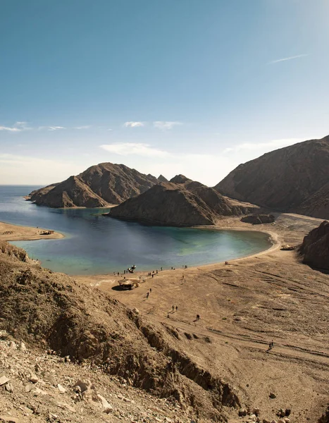 Rotes Meerwasser Und Sinai Berge Blick Auf Die Landschaft — Stockfoto