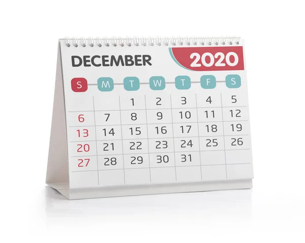 Decembrie 2020 Calendar de birou — Fotografie, imagine de stoc