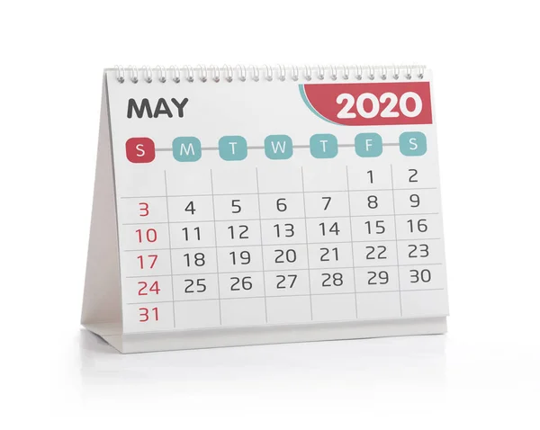 Maio 2020 Calendário de Mesa — Fotografia de Stock