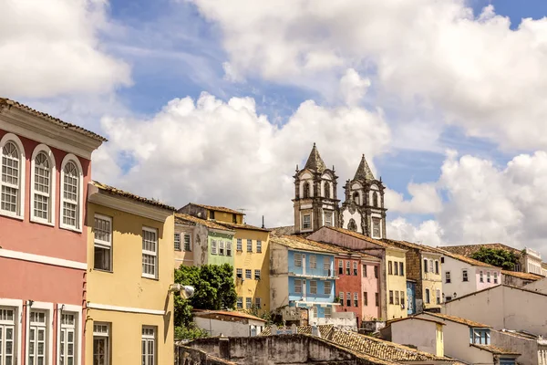 Widok Architektury Kolonialnej Dzielnicy Pelourinho Miasta Salvador Stanie Bahia Brazylia — Zdjęcie stockowe