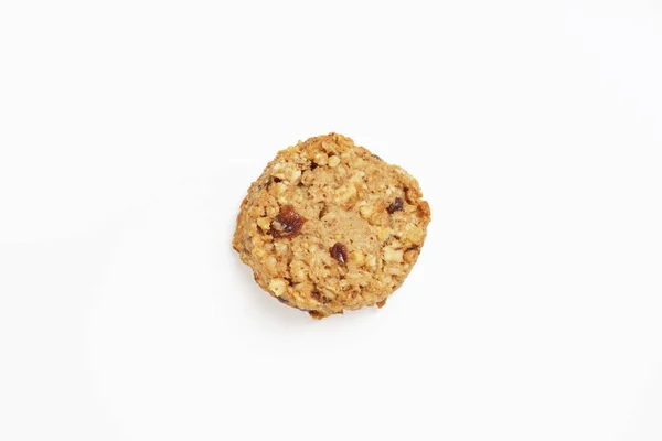 Plik cookie lub owsa ciastko owsiane z rodzynkami i orzechami — Zdjęcie stockowe