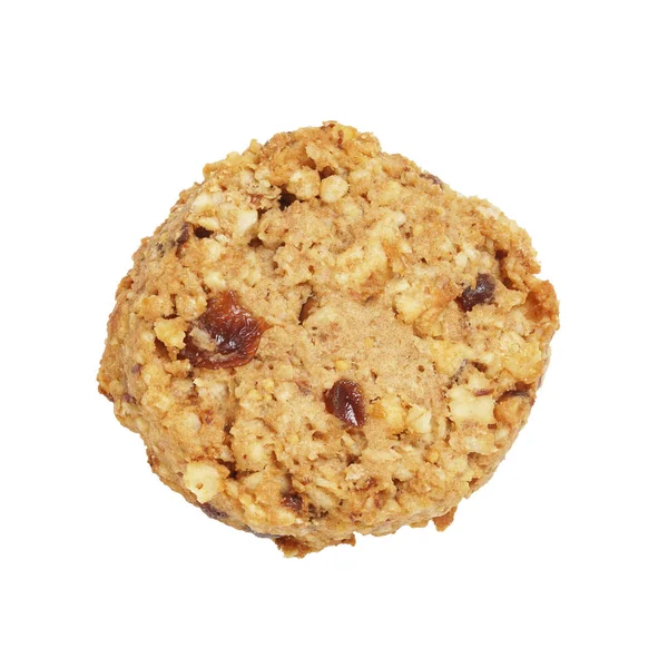 Plik cookie lub owsa ciastko owsiane z rodzynkami i orzechami — Zdjęcie stockowe