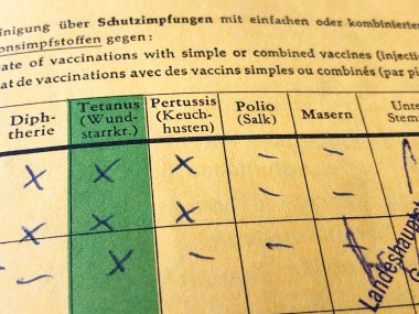 Alman Uluslararası aşılama belgesi
